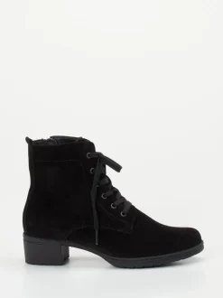 Hartjes – Schnür-Boots aus Veloursleder schwarz