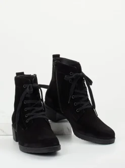 Hartjes – Schnür-Boots aus Veloursleder schwarz