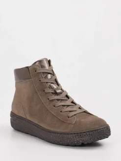 Hartjes – Schnürboots aus Veloursleder taupebraun