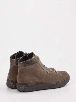 Hartjes – Schnürboots aus Veloursleder taupebraun