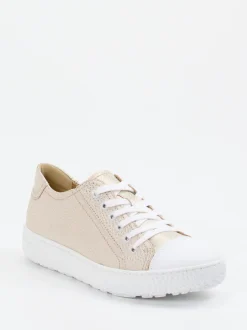 Hartjes – Sneaker aus geprägtem Leder Champagner