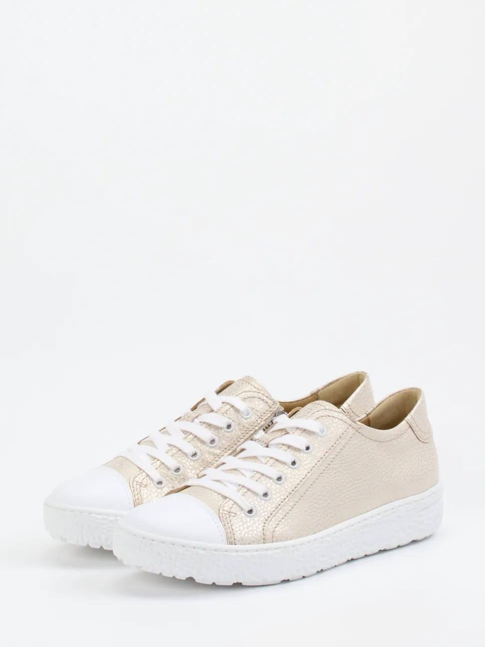 Hartjes – Sneaker aus geprägtem Leder Champagner