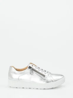 Hartjes – Sneaker aus Metallicleder silberfarben