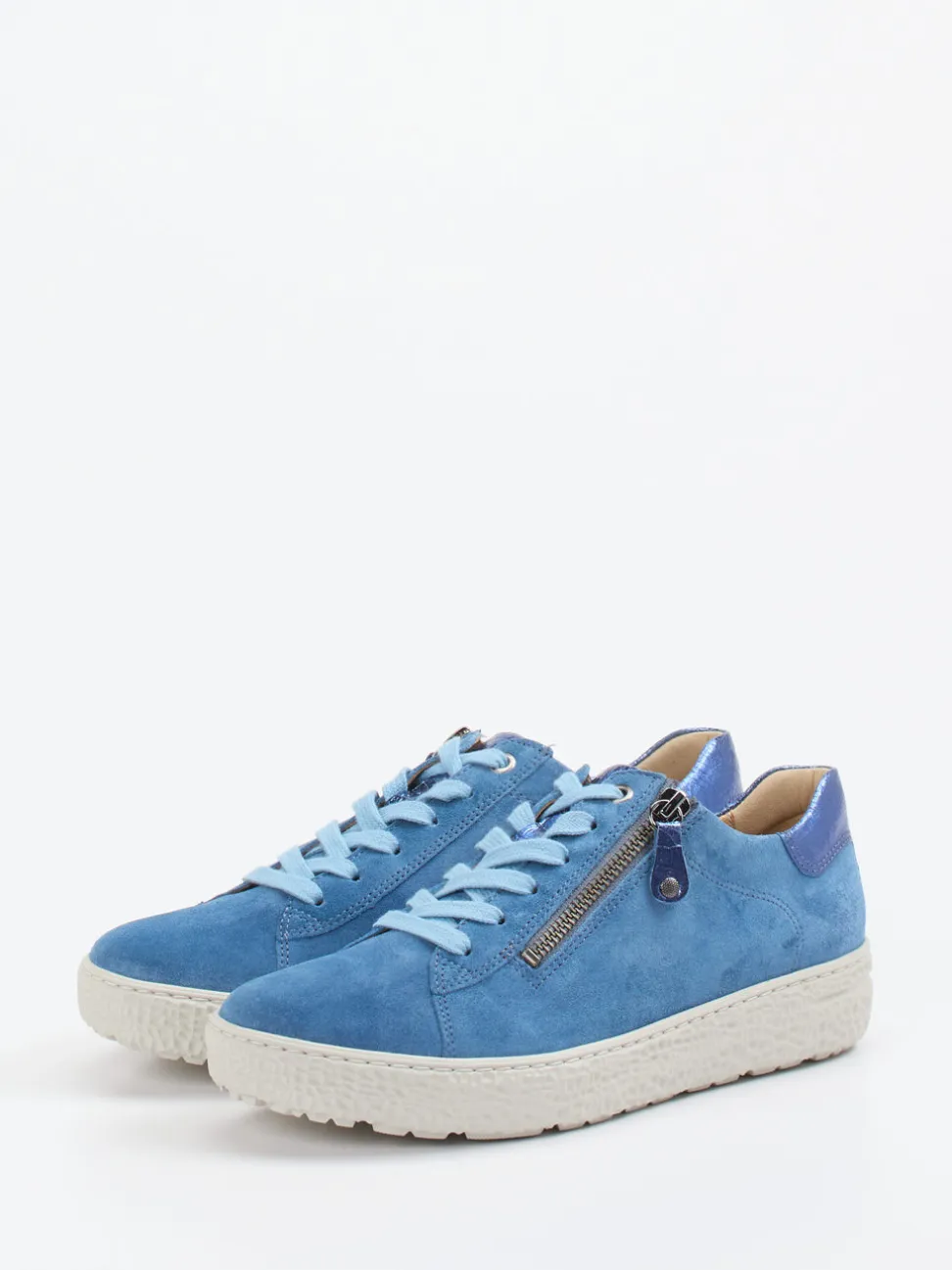 Hartjes – Sneaker aus Veloursleder stahlblau