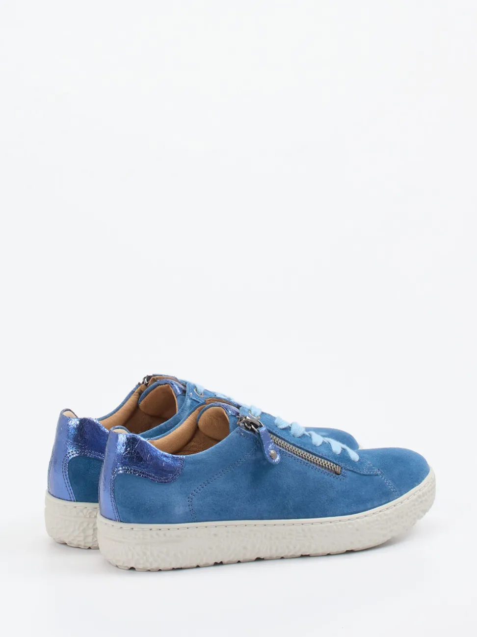 Hartjes – Sneaker aus Veloursleder stahlblau