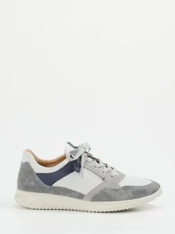 Hartjes – Sneaker aus Veloursleder in Hellgrau
