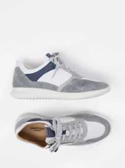 Hartjes – Sneaker aus Veloursleder in Hellgrau
