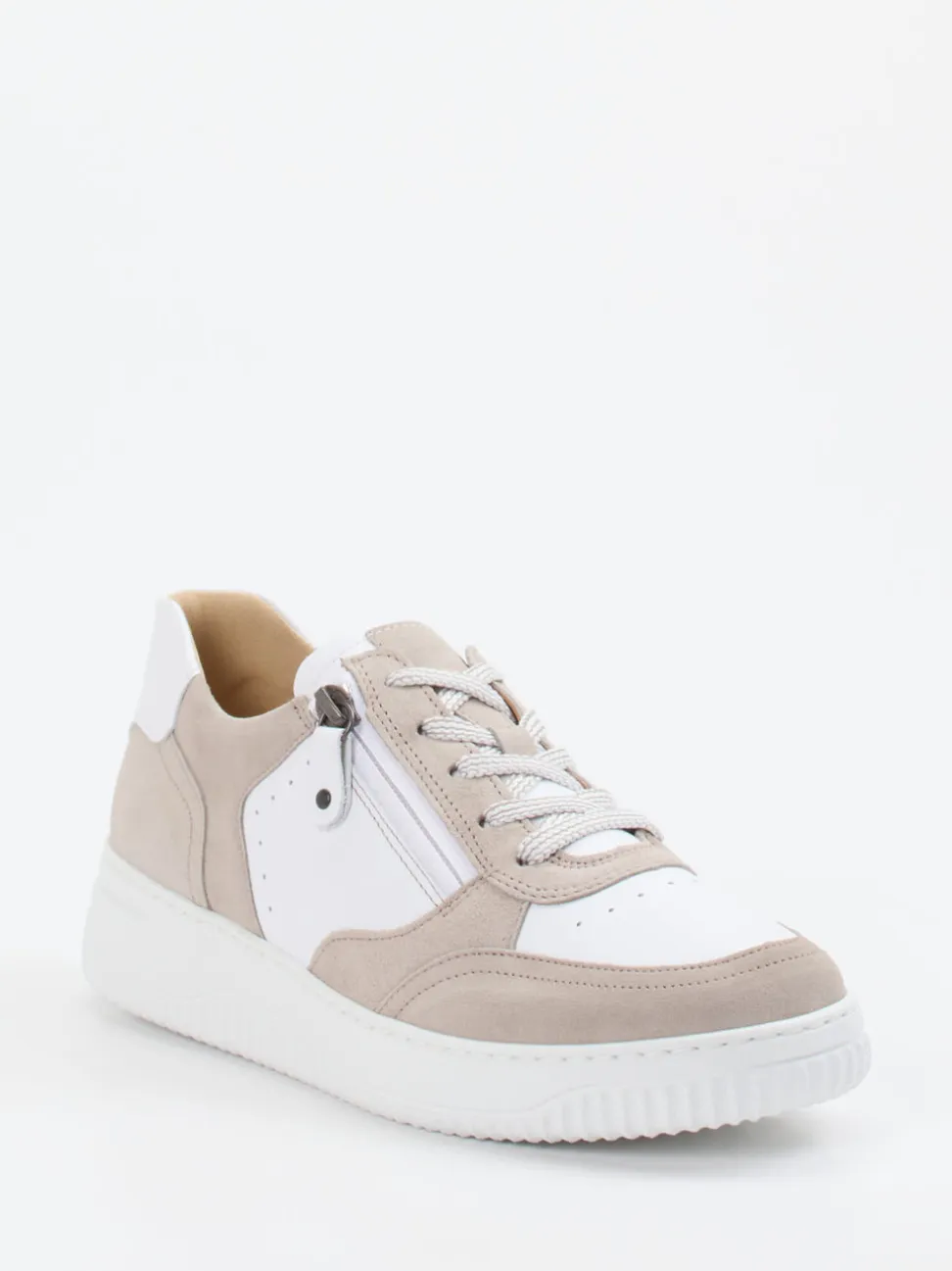 Hartjes – Sneaker aus Velours- und Glattleder Weiß