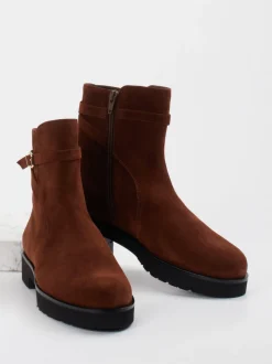 Hassia – Ankle Boots aus Veloursleder kastanienbraun