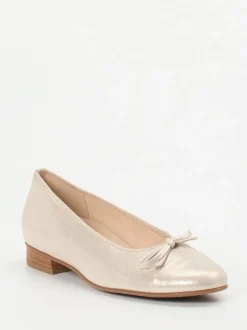 Hassia – Ballerinas aus Metallicleder champagner-beige