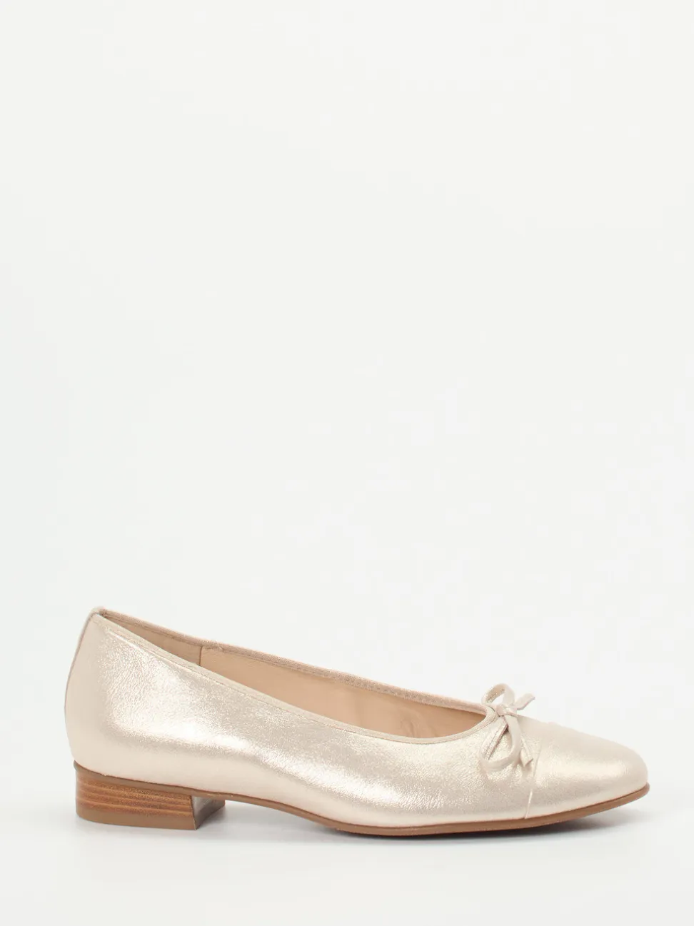 Hassia – Ballerinas aus Metallicleder champagner-beige
