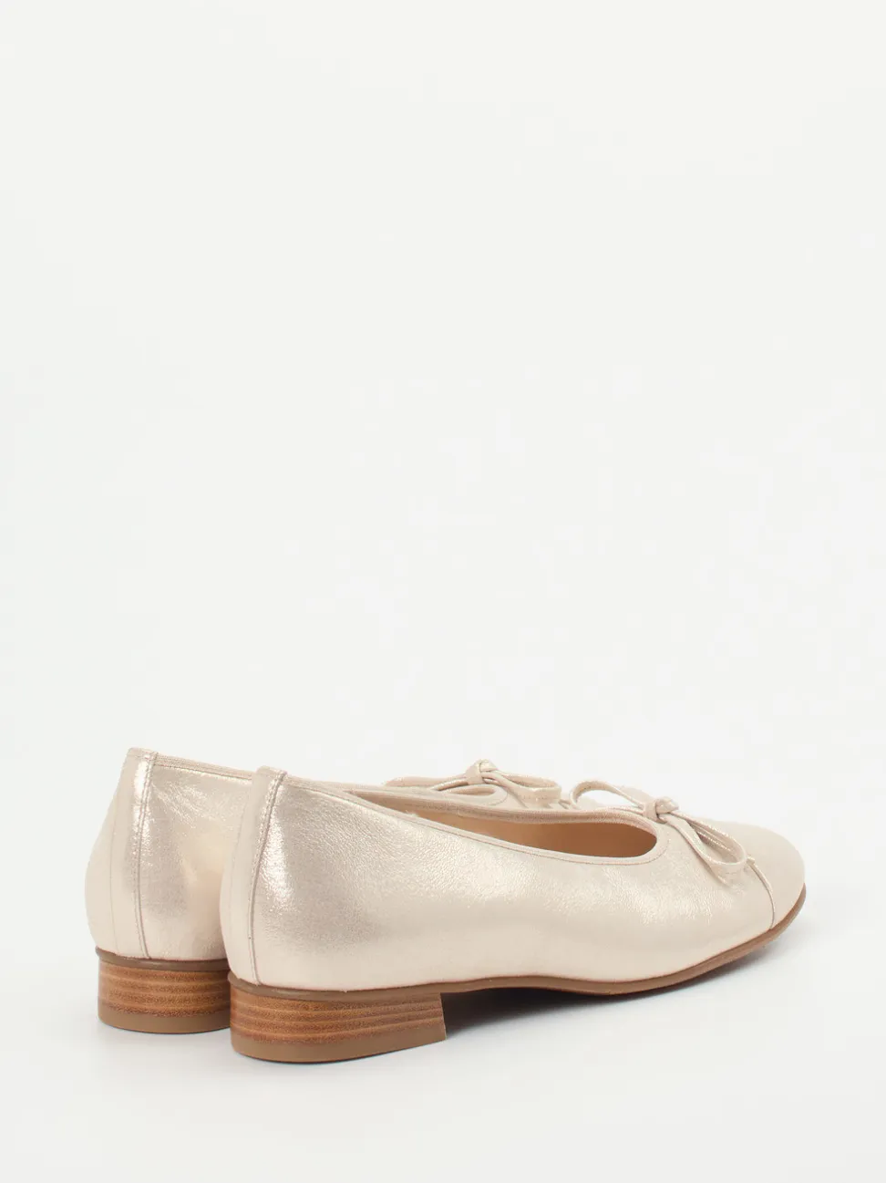 Hassia – Ballerinas aus Metallicleder champagner-beige