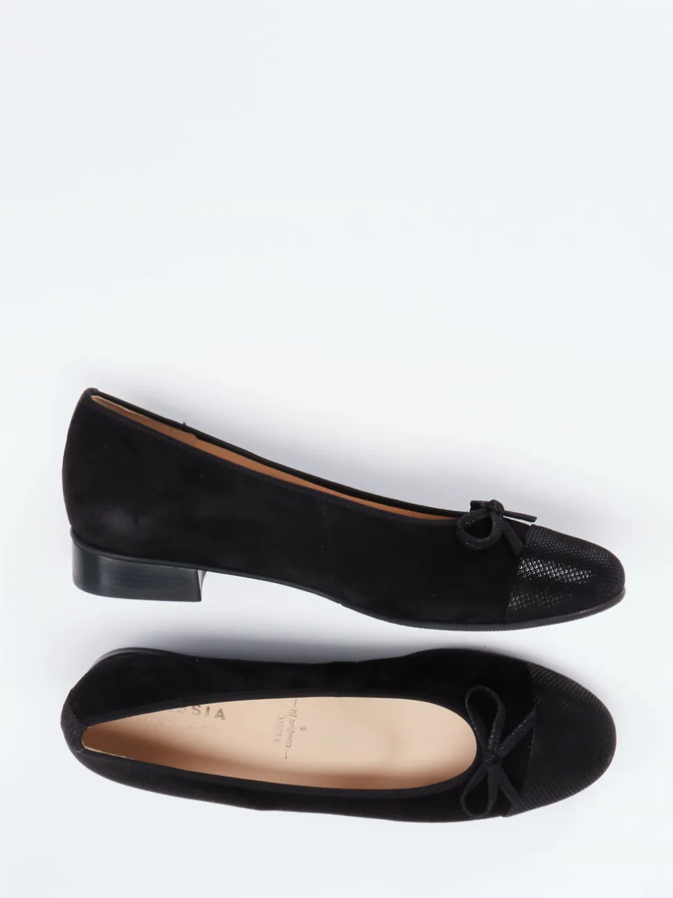 Hassia – Ballerinas aus Veloursleder Schwarz