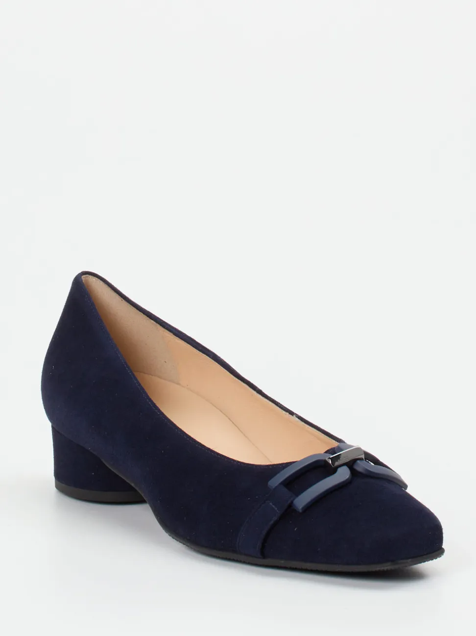 Hassia – Blockabsatz-Pumps aus Veloursleder Dunkelblau