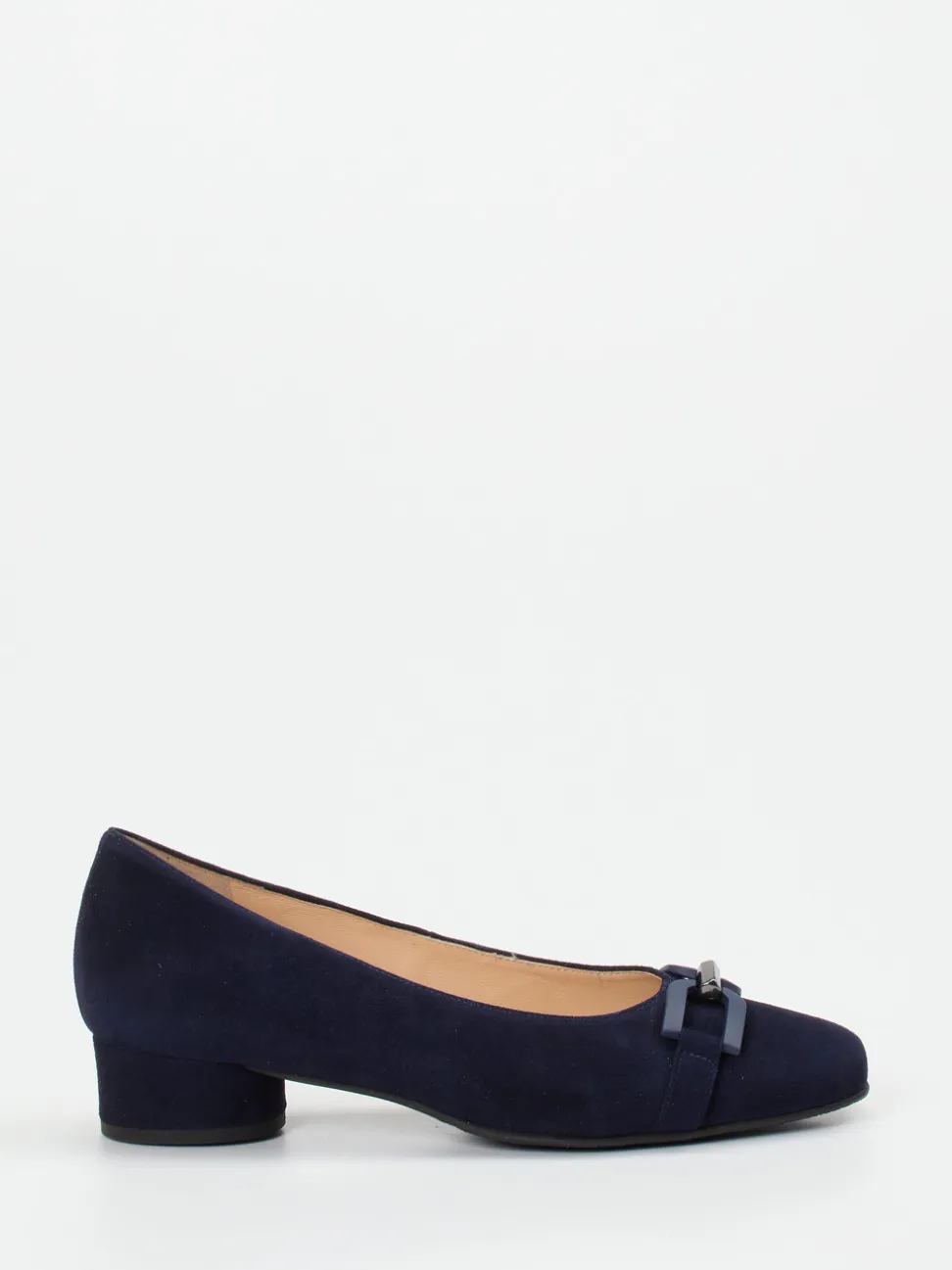 Hassia – Blockabsatz-Pumps aus Veloursleder Dunkelblau