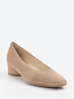 Hassia – Blockabsatz-Pumps aus Veloursleder beige