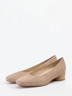 Hassia – Blockabsatz-Pumps aus Veloursleder beige