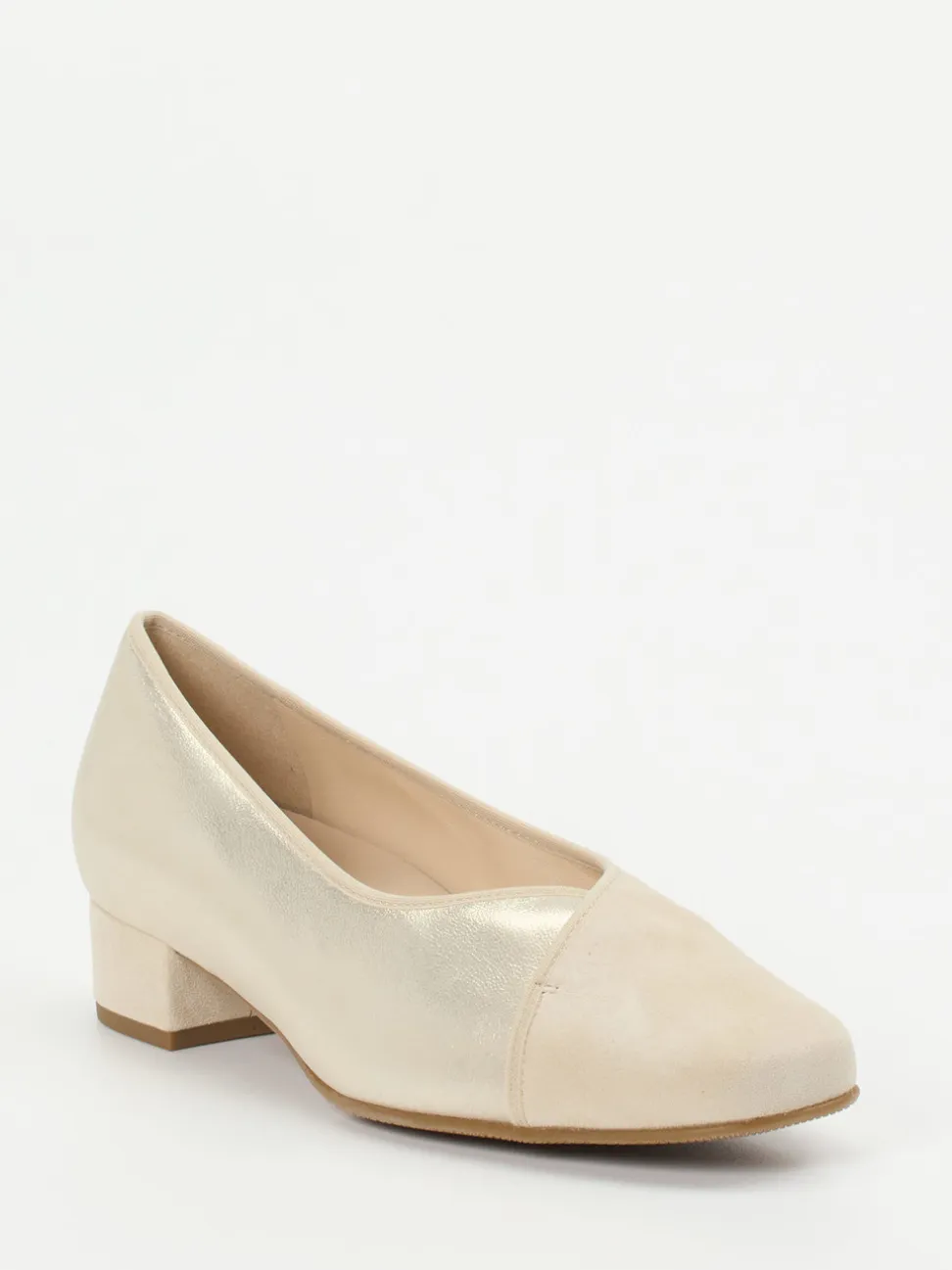 Hassia – Blockabsatz-Pumps aus Veloursleder Beige