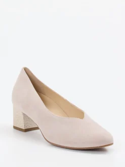 Hassia – Blockabsatz-Pumps aus Veloursleder beige