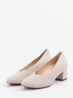 Hassia – Blockabsatz-Pumps aus Veloursleder beige