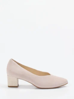 Hassia – Blockabsatz-Pumps aus Veloursleder beige