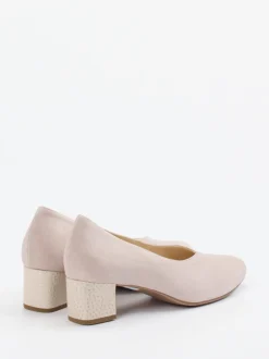 Hassia – Blockabsatz-Pumps aus Veloursleder beige