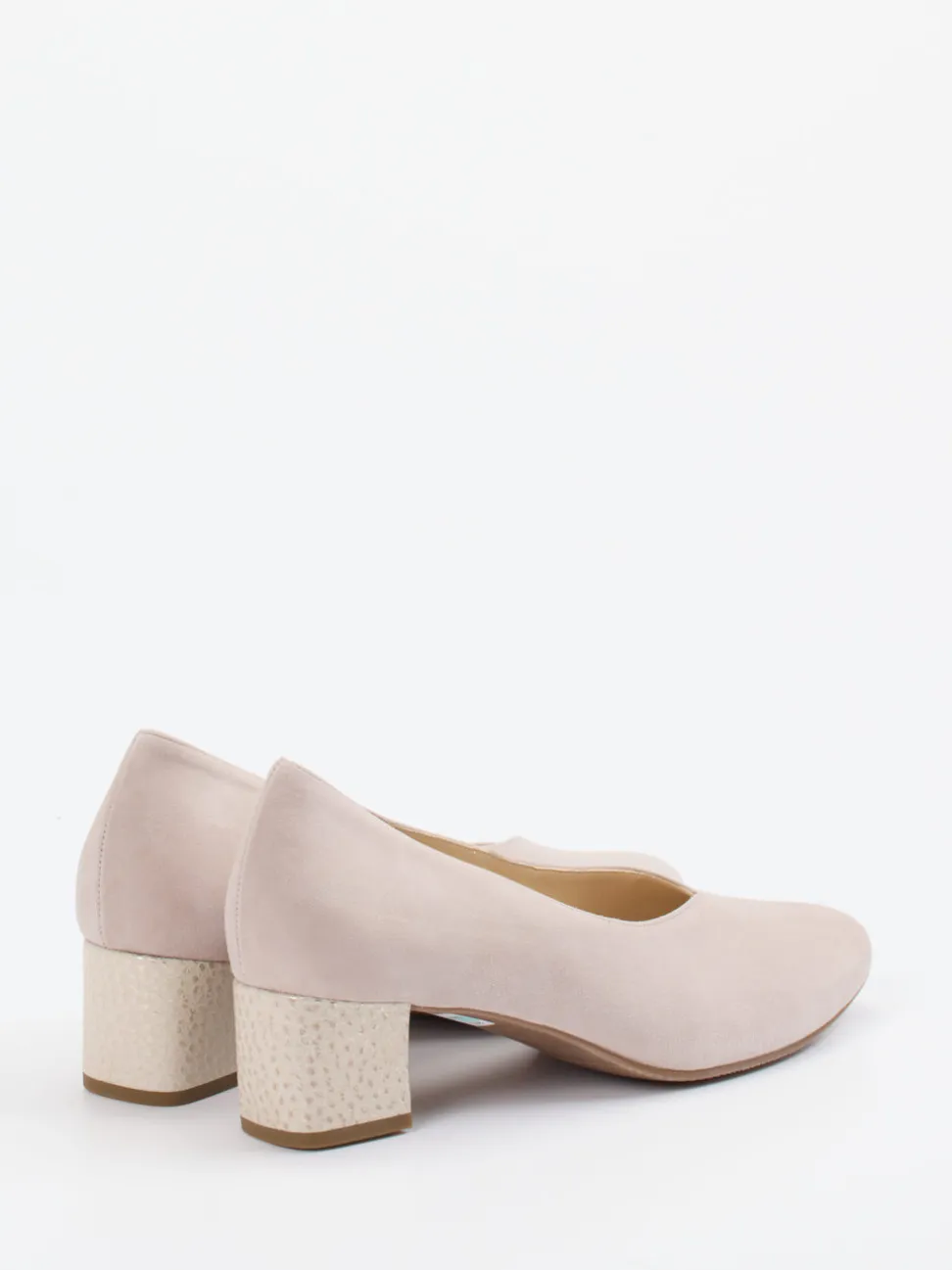 Hassia – Blockabsatz-Pumps aus Veloursleder beige