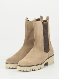 Hassia – Chelsea Boots aus Veloursleder beigebraun