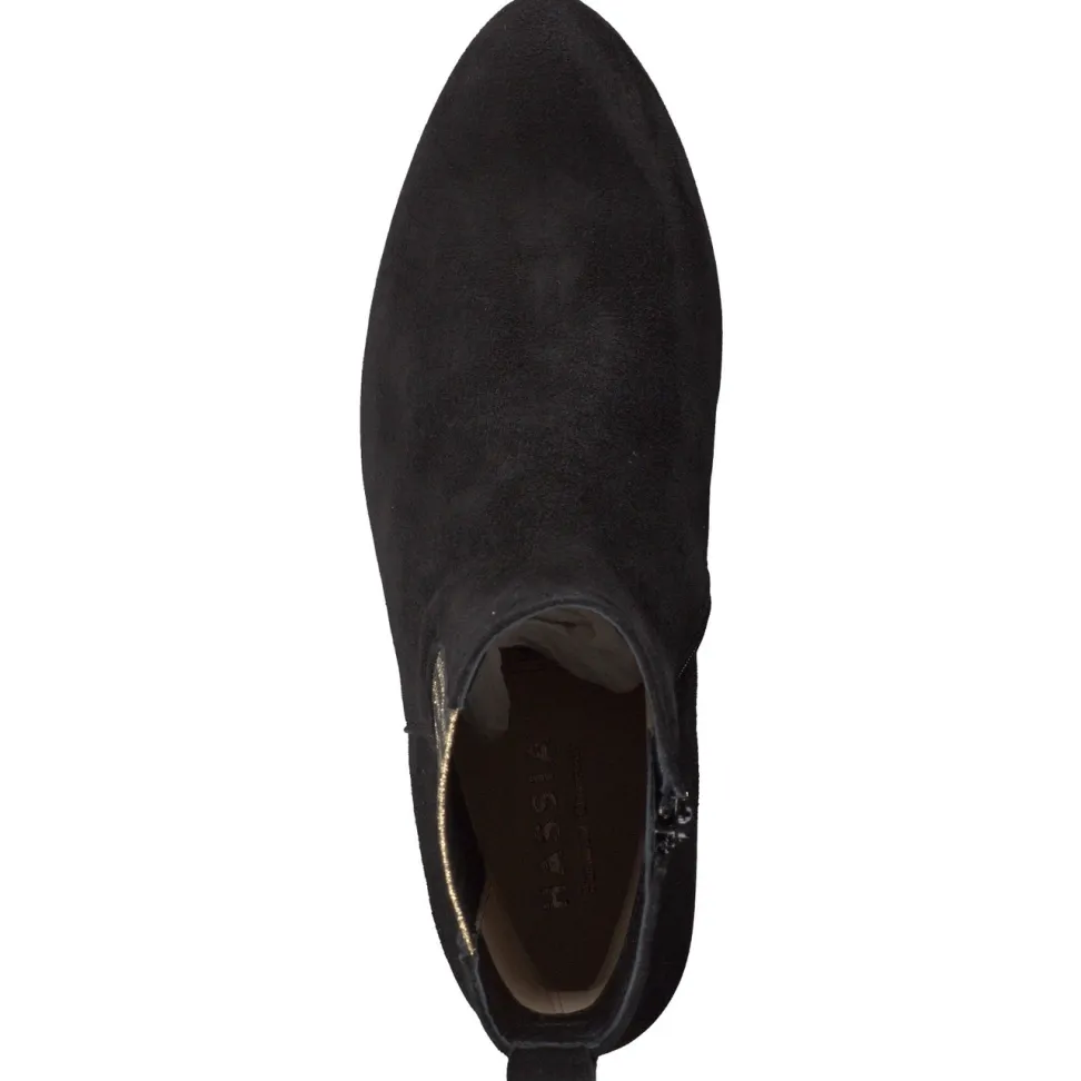Hassia – Chelsea-Stiefelette aus Veloursleder schwarz