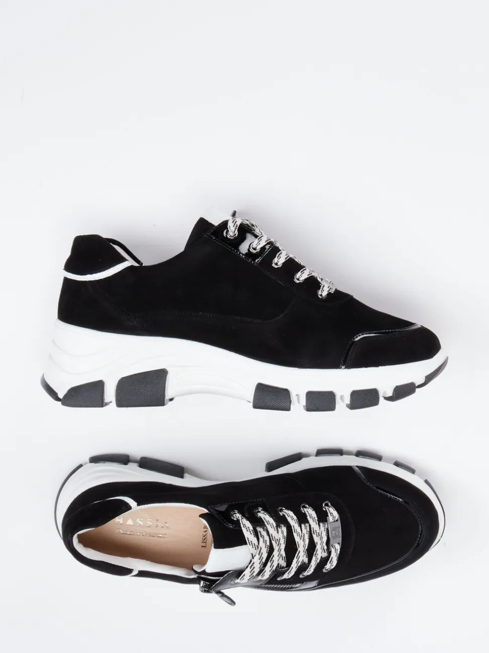 Hassia – Chunky Sneaker aus Veloursleder Schwarz