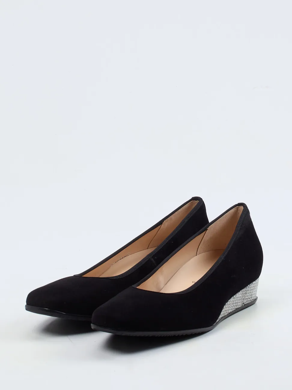Hassia – Keilpumps aus Veloursleder Schwarz