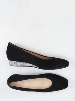 Hassia – Keilpumps aus Veloursleder Schwarz