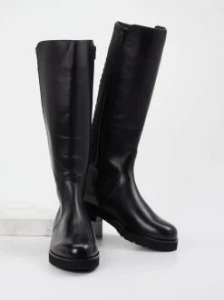 Hassia – Kniehohe Stiefel aus Kalbleder Schwarz