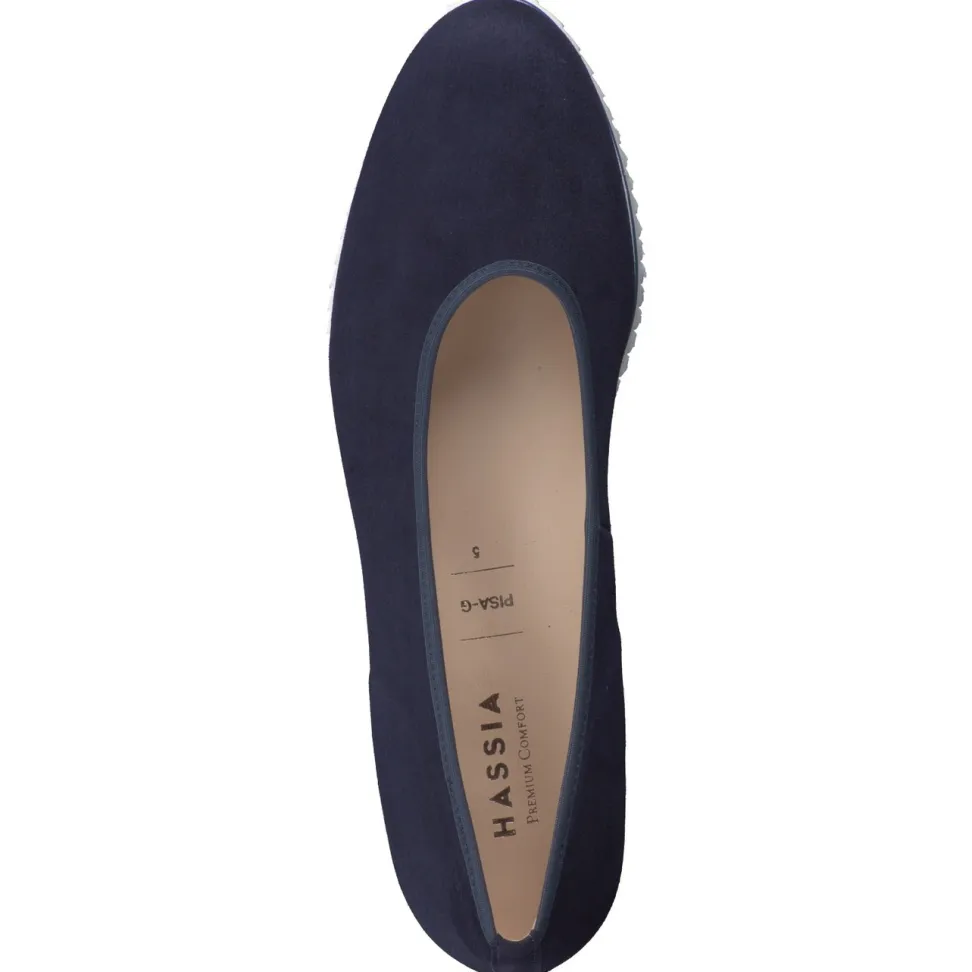 Hassia – Komfort-Ballerina aus Veloursleder Blau