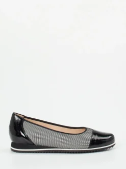 Hassia – Komfort-Ballerinas aus Textil und Lackleder schwarz