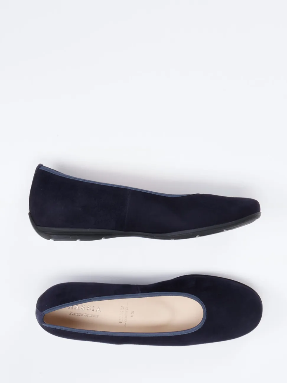 Hassia – Komfort-Ballerinas aus Veloursleder Dunkelblau