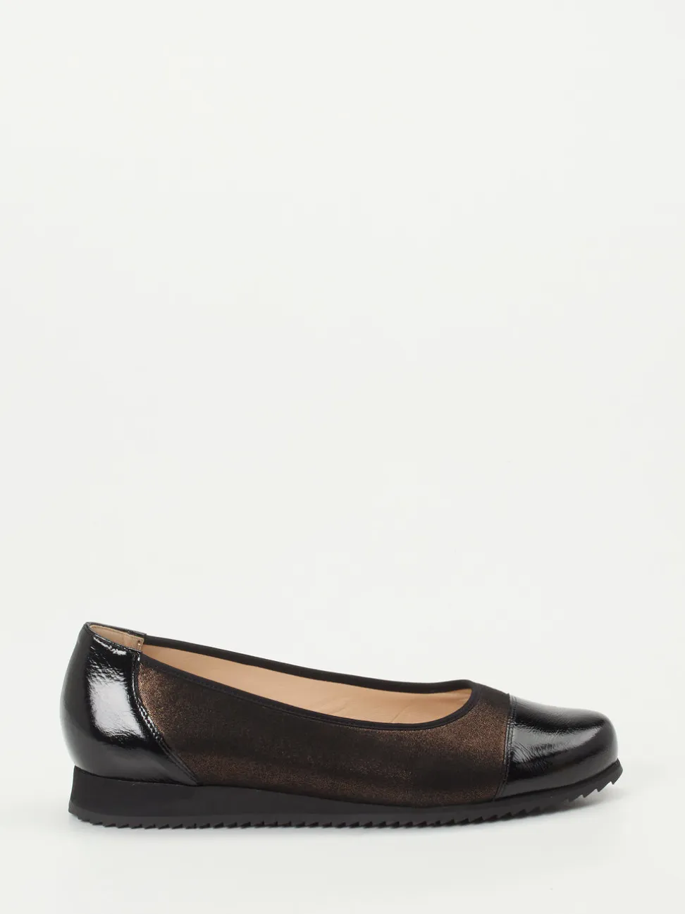 Hassia – Komfort-Ballerinas aus Metallicleder braun