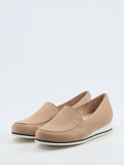 Hassia – Komfort-Loafer aus Veloursleder beige
