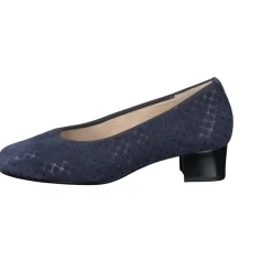 Hassia – Komfort-Pumps aus geprägtem Veloursleder Dunkelblau