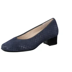 Hassia – Komfort-Pumps aus geprägtem Veloursleder Dunkelblau