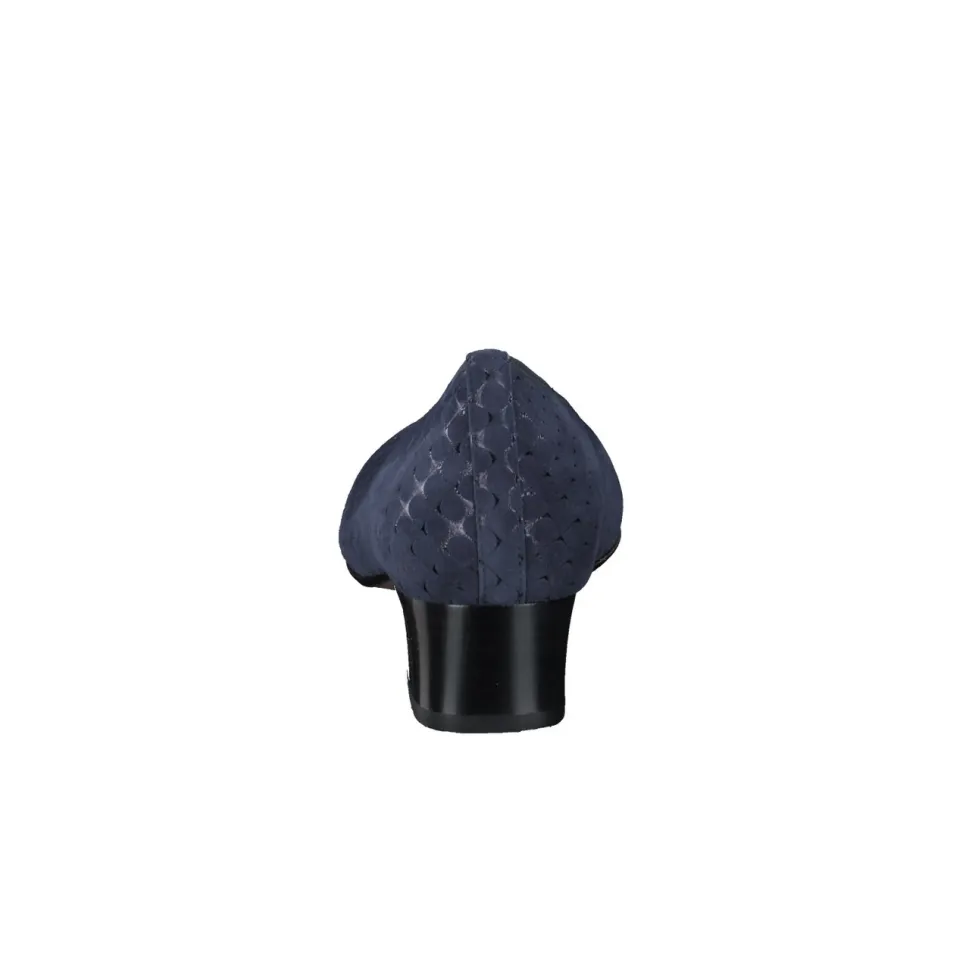 Hassia – Komfort-Pumps aus geprägtem Veloursleder Dunkelblau