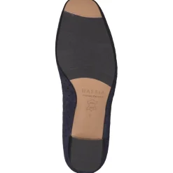 Hassia – Komfort-Pumps aus geprägtem Veloursleder Dunkelblau