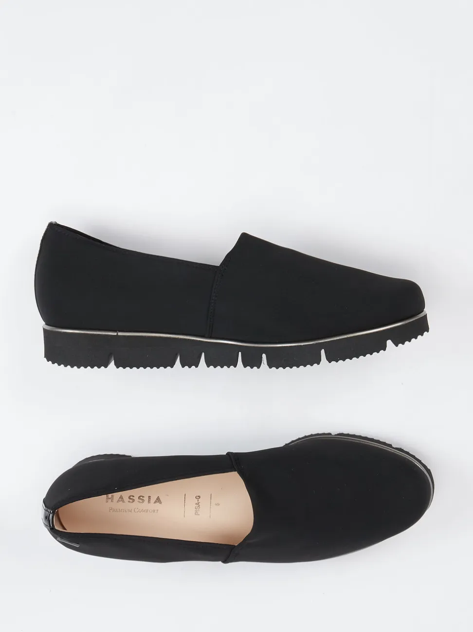 Hassia – Komfort-Slipper aus Stretchtextil Schwarz