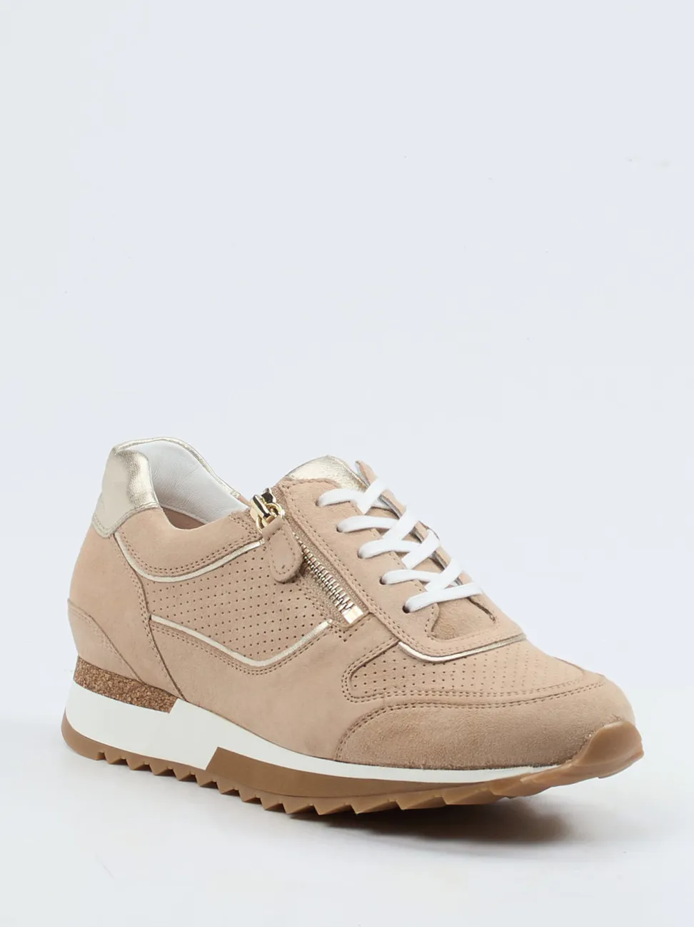 Hassia – Komfort-Sneaker aus Veloursleder beige
