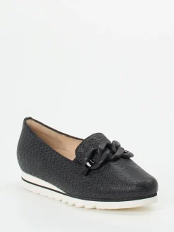 Hassia – Loafer aus geprägtem Leder schwarz
