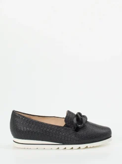 Hassia – Loafer aus geprägtem Leder schwarz