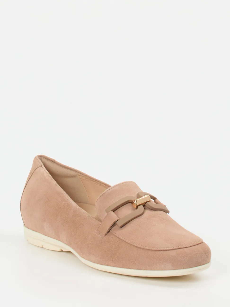 Hassia – Loafer aus Veloursleder in Rosébeige