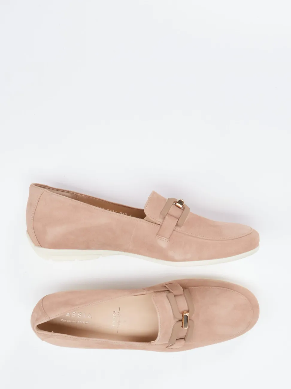 Hassia – Loafer aus Veloursleder in Rosébeige