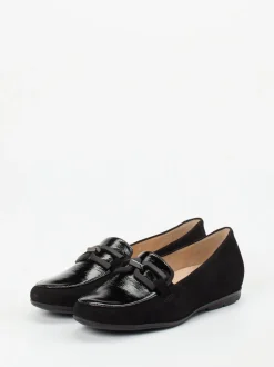 Hassia – Loafer aus Velours- und Lackleder schwarz