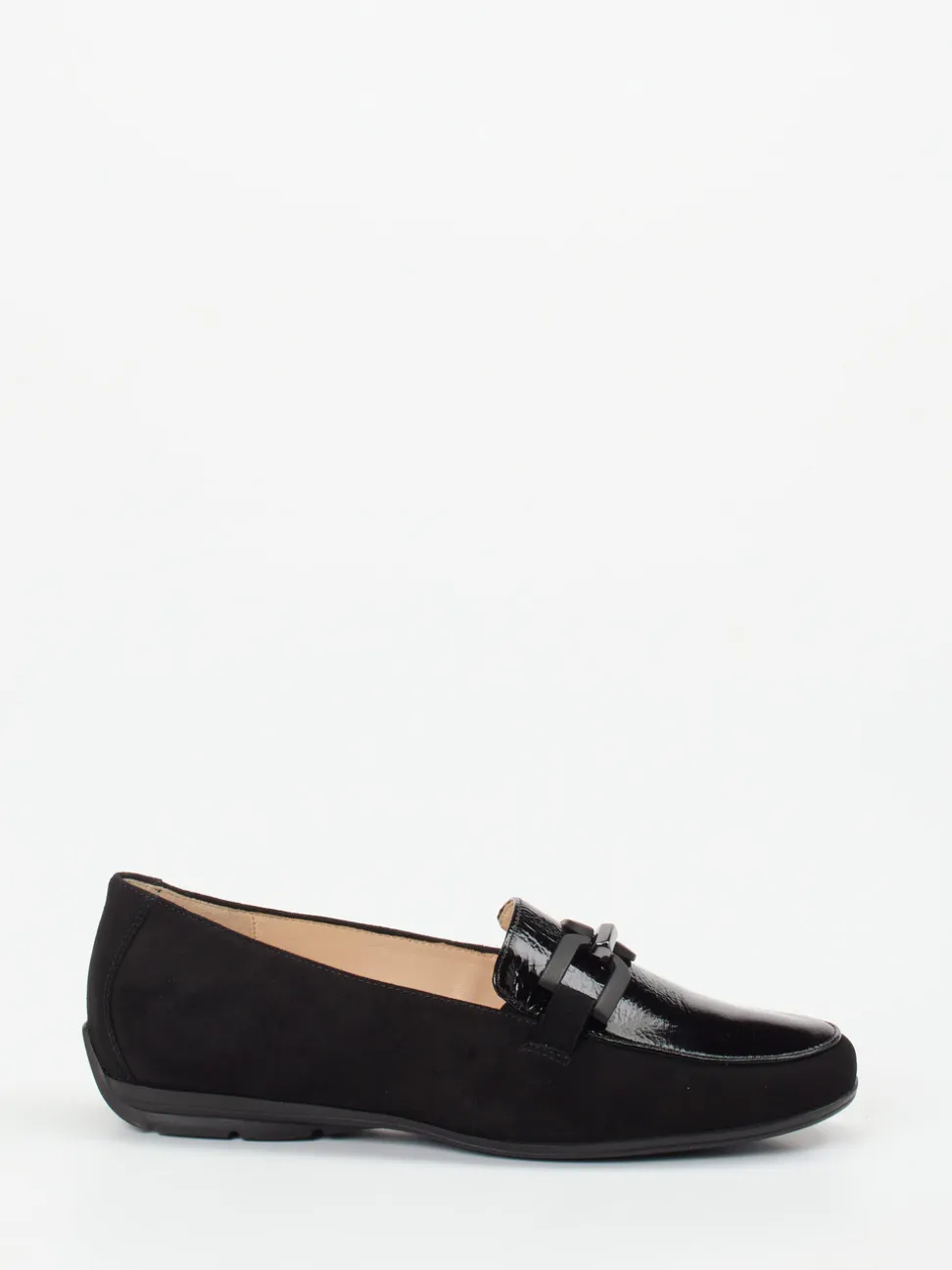 Hassia – Loafer aus Velours- und Lackleder schwarz
